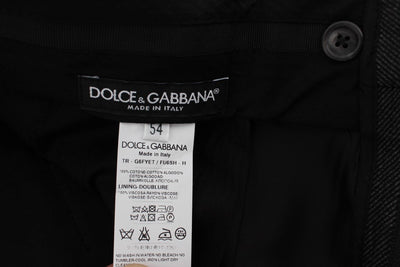 Gray Cotton Slim Fit Casual Pants