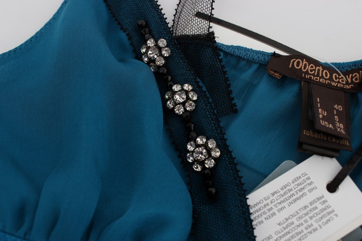 Blue Silk Camisole Top Blouse