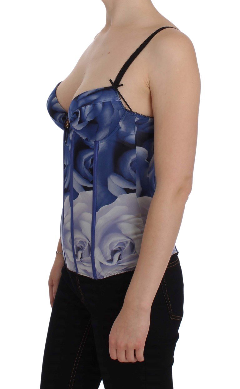Blue Corset Bustier Top Underwear