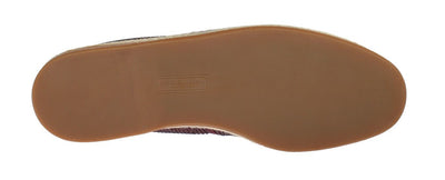 Red Canvas Swarovski Strass Loafers