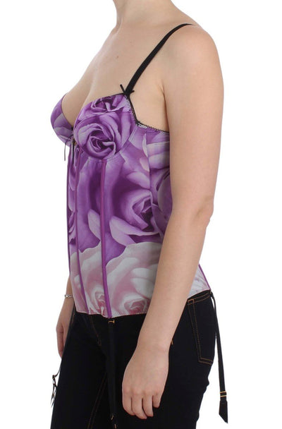 Purple Corset Bustier T-Shirt