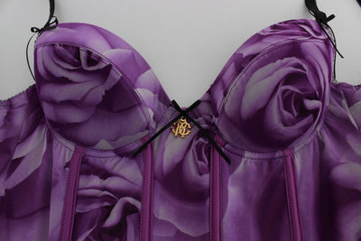 Purple Corset Bustier T-Shirt