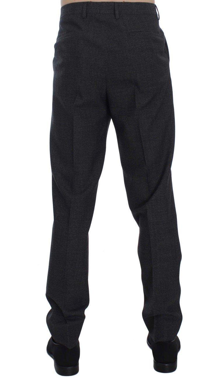 Gray Wool Cotton Dress Formal Pants