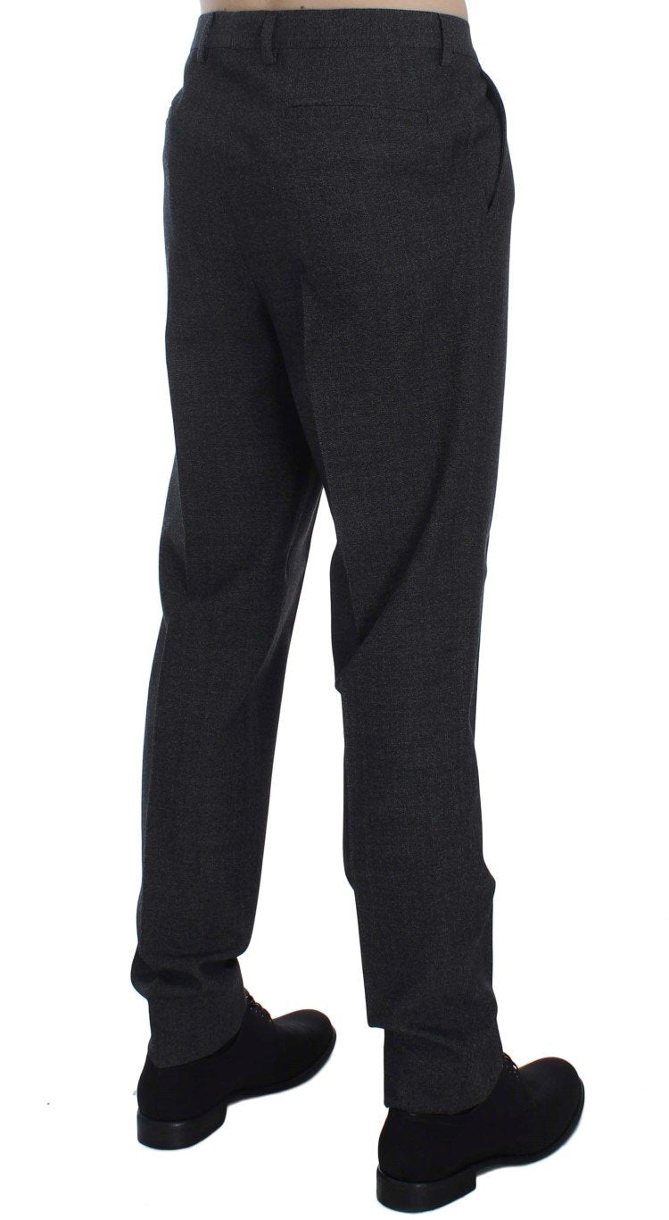 Gray Wool Cotton Dress Formal Pants