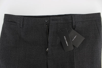 Gray Wool Cotton Dress Formal Pants