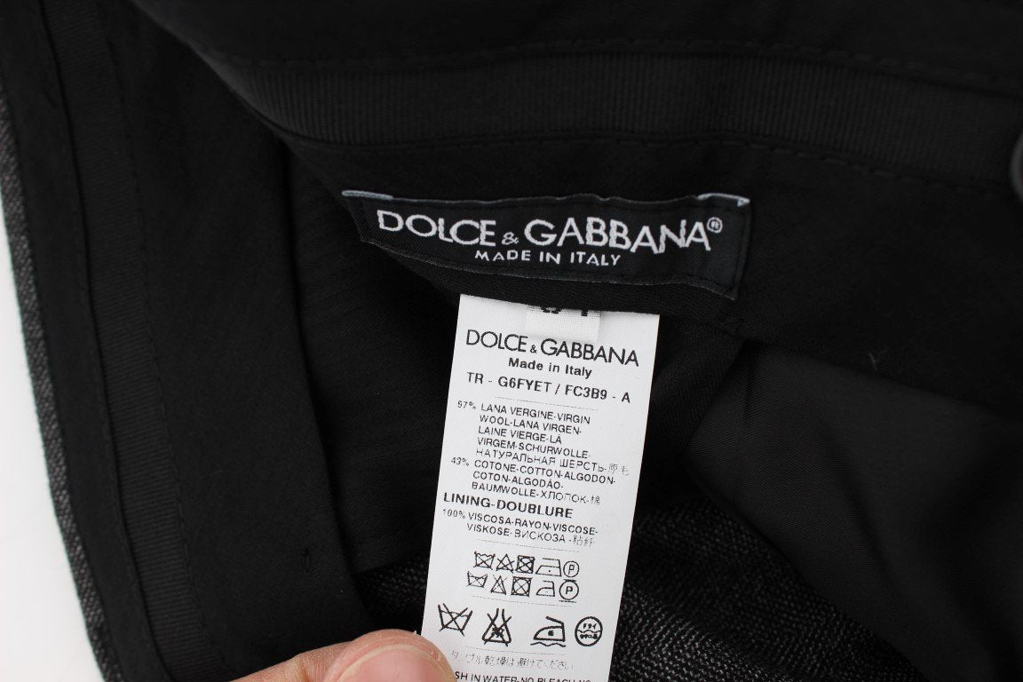 Gray Wool Cotton Dress Formal Pants