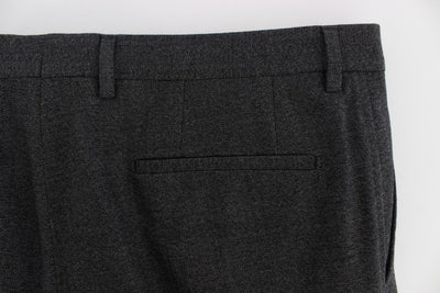 Gray Wool Cotton Dress Formal Pants