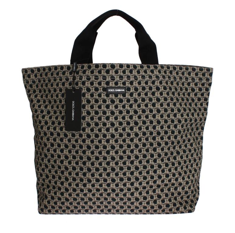 Blue Vespa Print Cotton Denim Shopping Bag