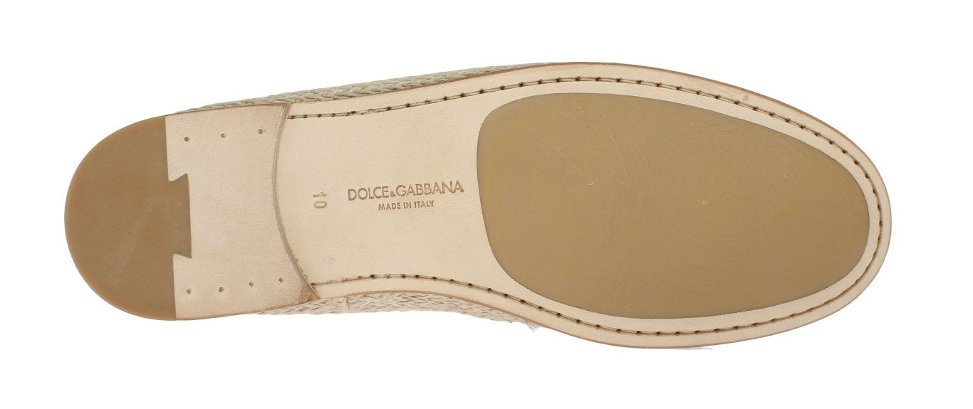 Ivory White Deer Leather Logo Loafers