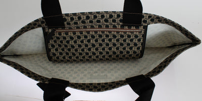 Blue Vespa Print Cotton Denim Shopping Bag