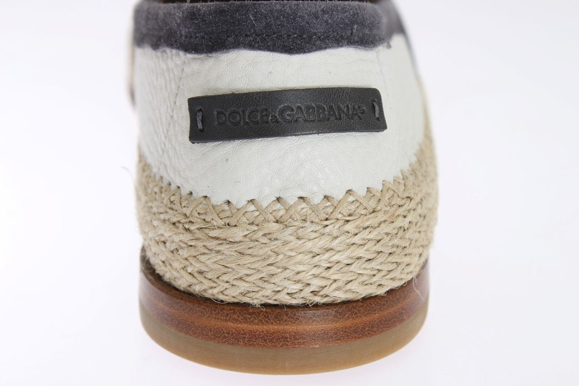 Ivory White Deer Leather Logo Loafers