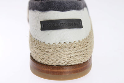Ivory White Deer Leather Logo Loafers
