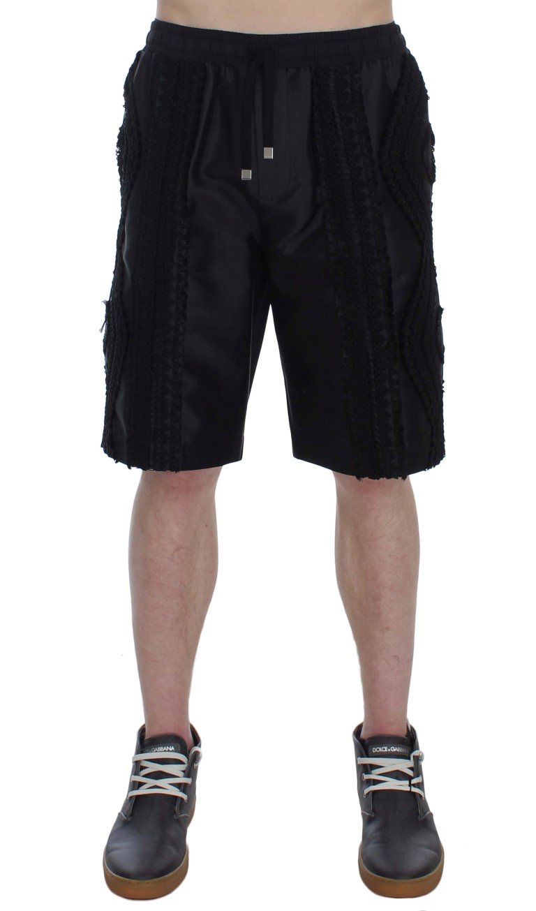 Black Silk Torero Shorts