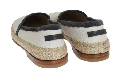 Ivory White Deer Leather Logo Loafers