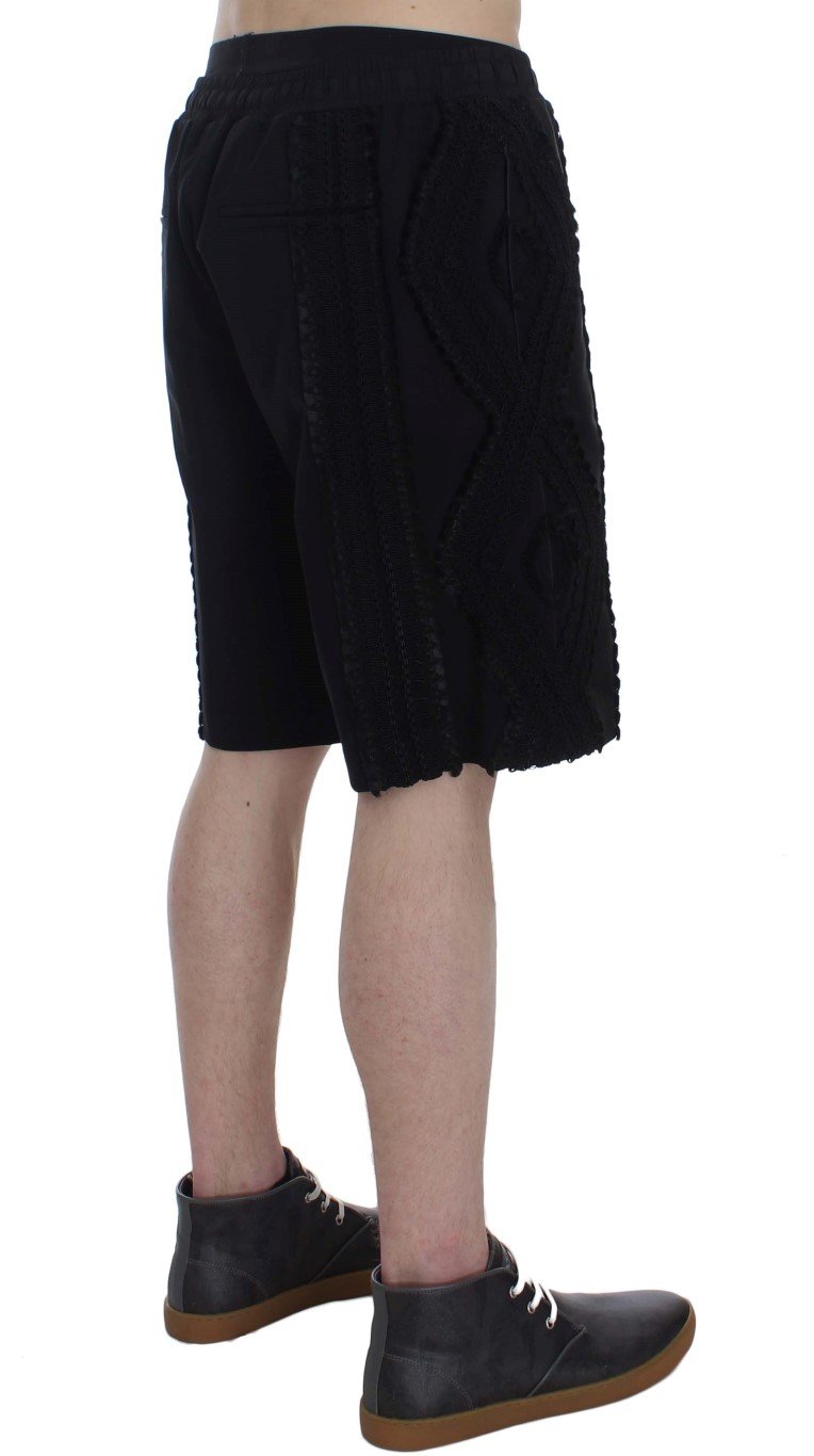 Black Silk Torero Shorts
