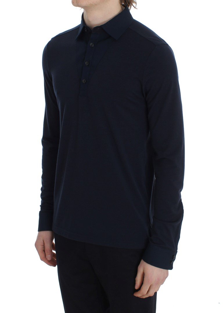 Blue Button Down Polo Sweater