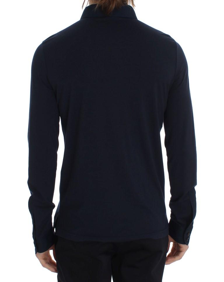 Blue Button Down Polo Sweater
