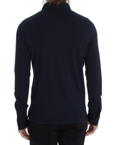 Blue Button Down Polo Sweater