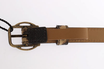 Brown Leopard Print Gold Buckle Belt