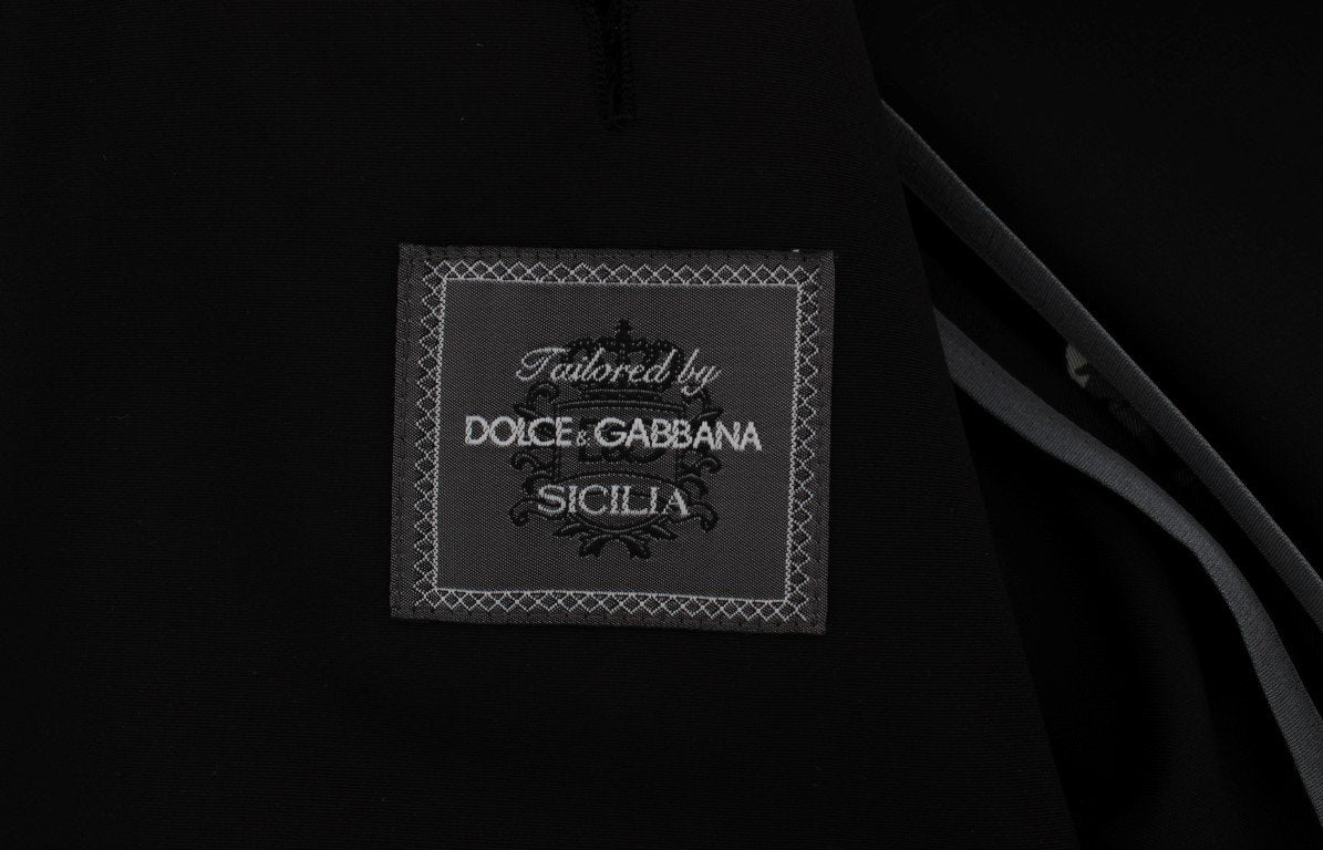 Black Floral Silk Slim Fit Blazer Jacket