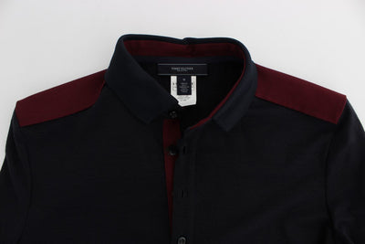 Blue Red Wool Polo Sweater