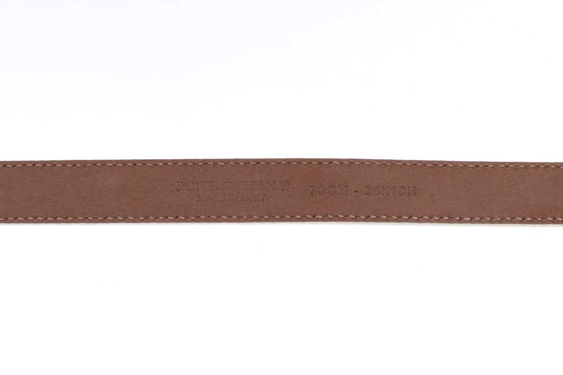 White Leather Gold Buckle Logo Waist Belt