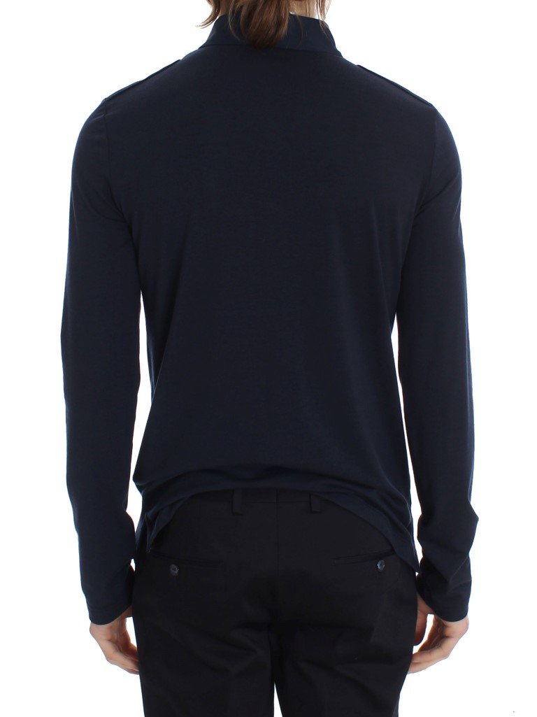 Blue Button Down Polo Sweater
