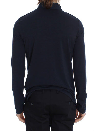 Blue Button Down Polo Sweater