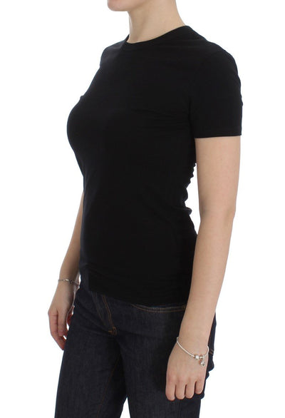 Black Crewneck Stretch T-Shirt