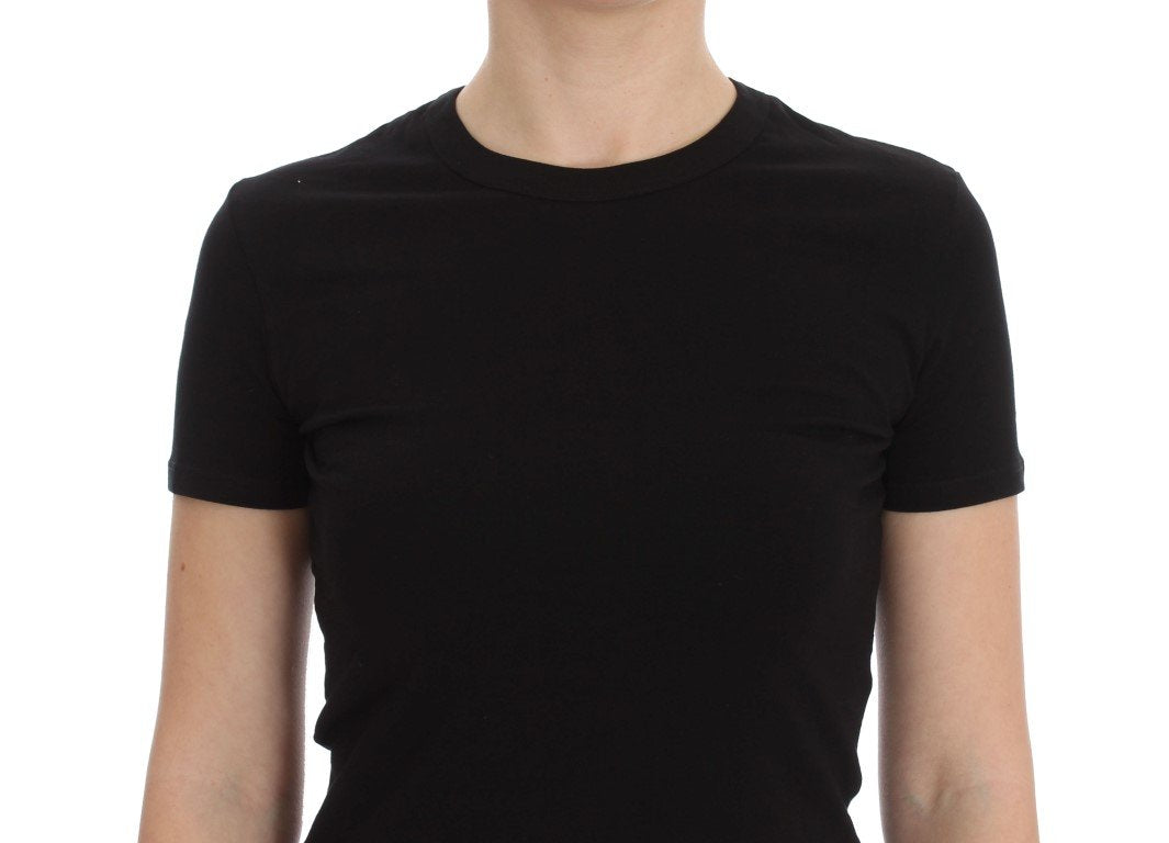 Black Crewneck Stretch T-Shirt