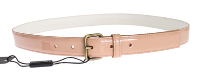 Pink Patent Leather Gold Belt
