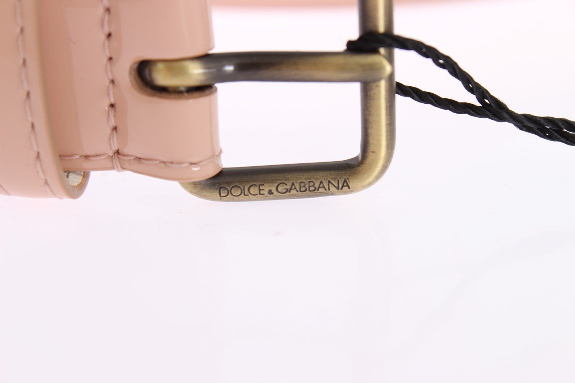 Pink Patent Leather Gold Belt