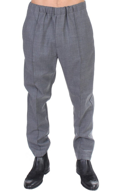Gray casual pleated pants