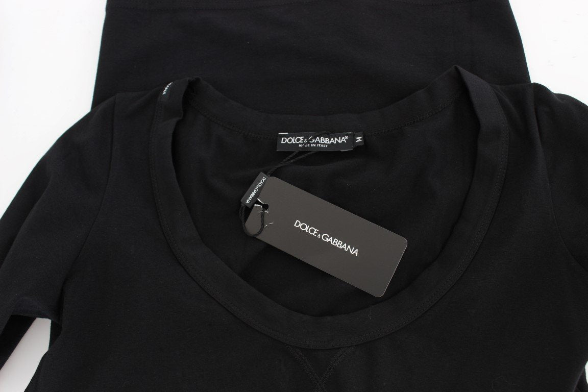 Black Cotton Long Sleeve T-shirt