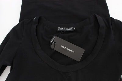 Black Cotton Long Sleeve T-shirt