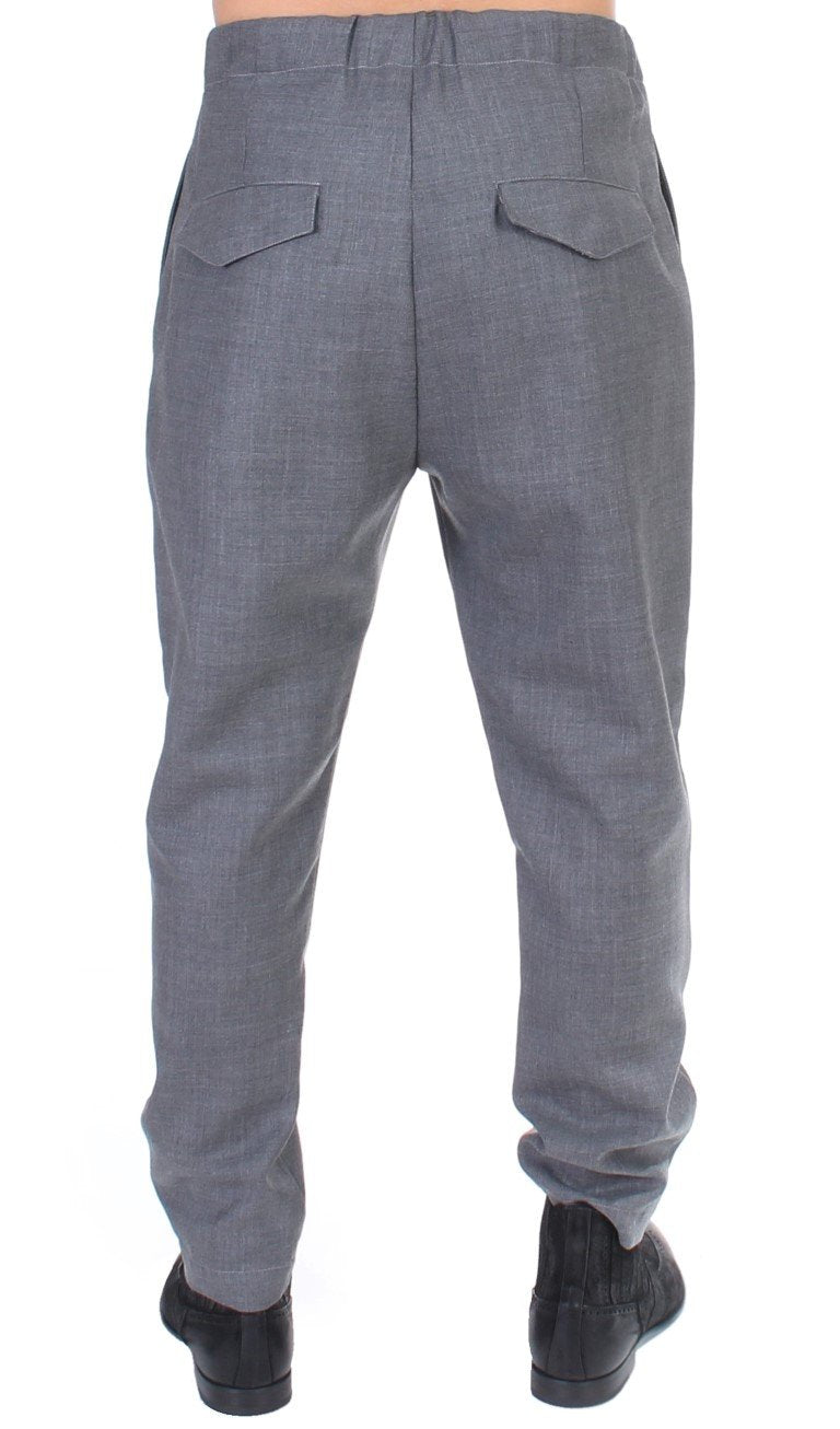 Gray casual pleated pants