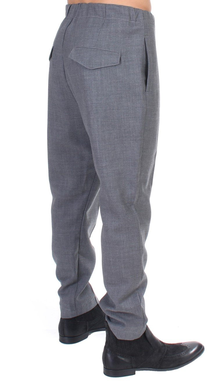 Gray casual pleated pants