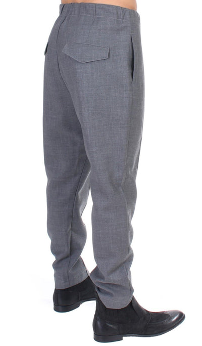 Gray casual pleated pants