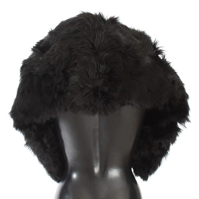 Black Alpaca Fur Shoulder Collar Scarf
