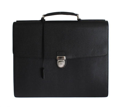 Black Saffiano Leather Briefcase Bag