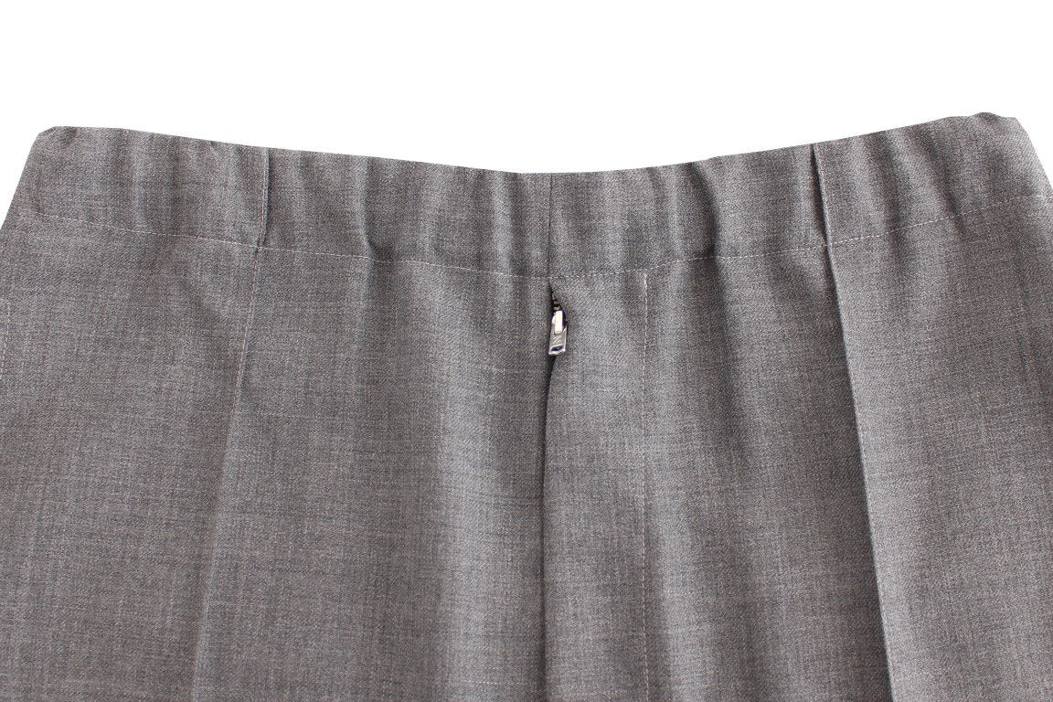 Gray casual pleated pants