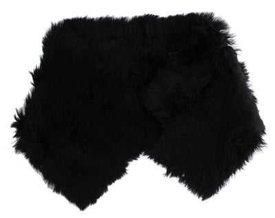 Black Alpaca Fur Shoulder Collar Scarf