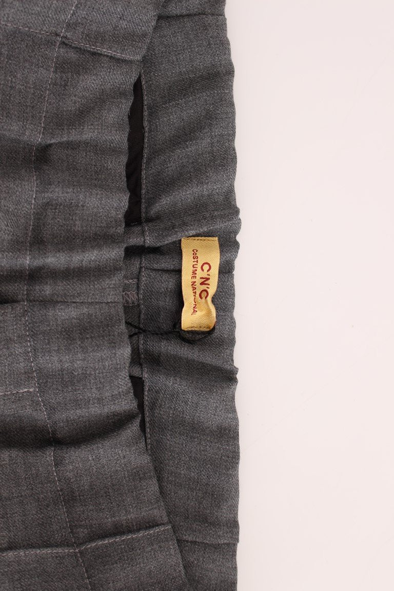 Gray casual pleated pants