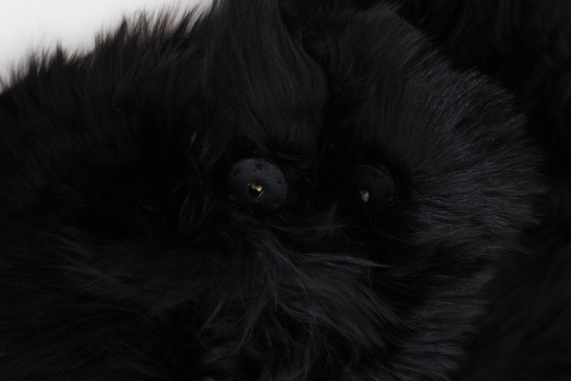 Black Alpaca Fur Shoulder Collar Scarf