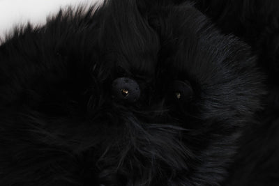 Black Alpaca Fur Shoulder Collar Scarf