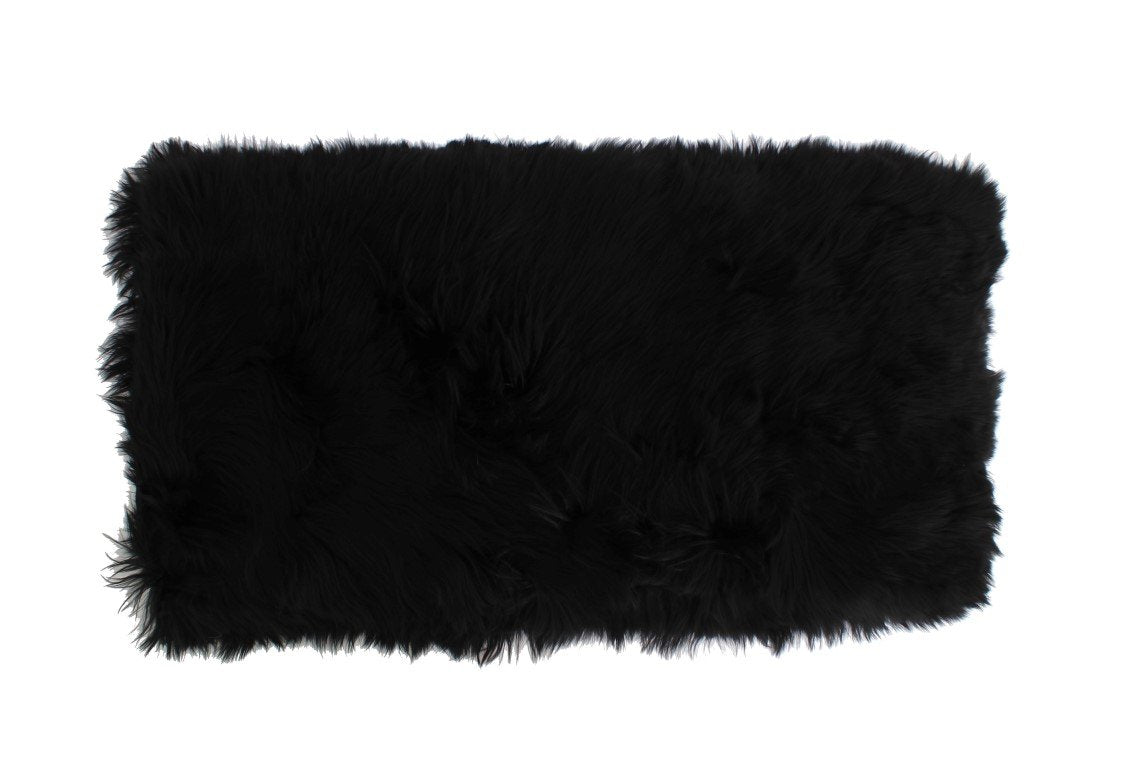 Black Alpaca Fur Shoulder Collar Scarf