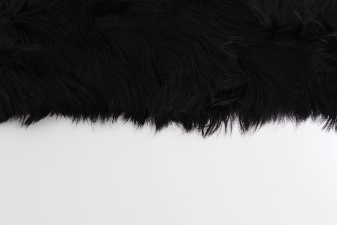 Black Alpaca Fur Shoulder Collar Scarf