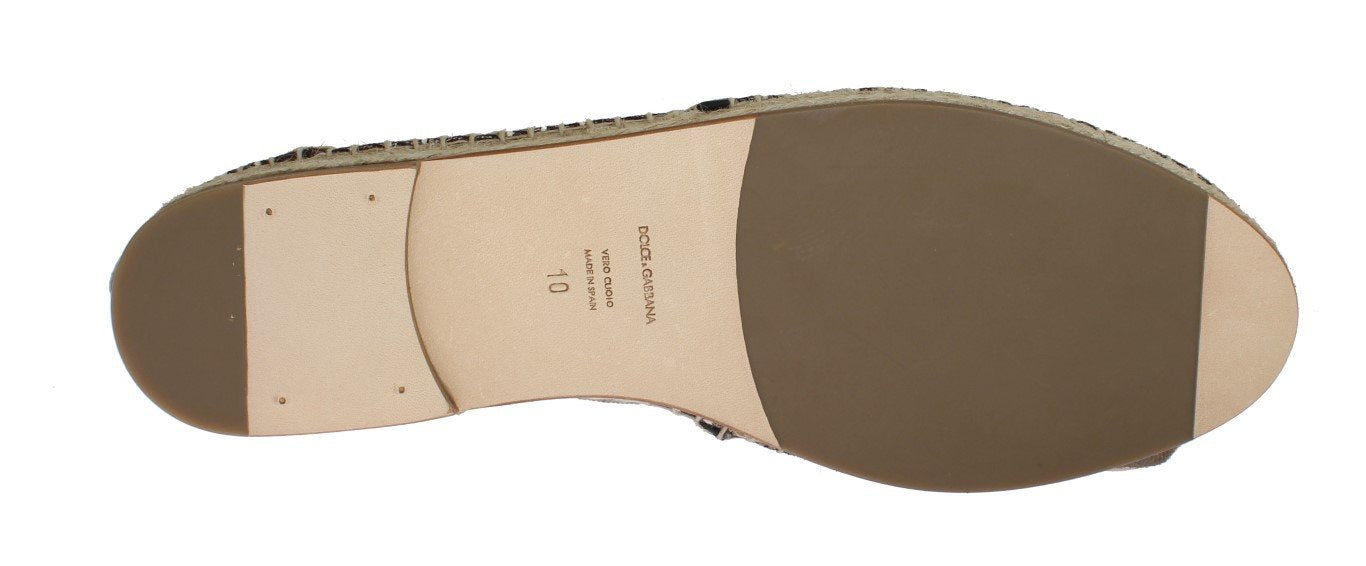 Black Striped Canvas Strap Loafers