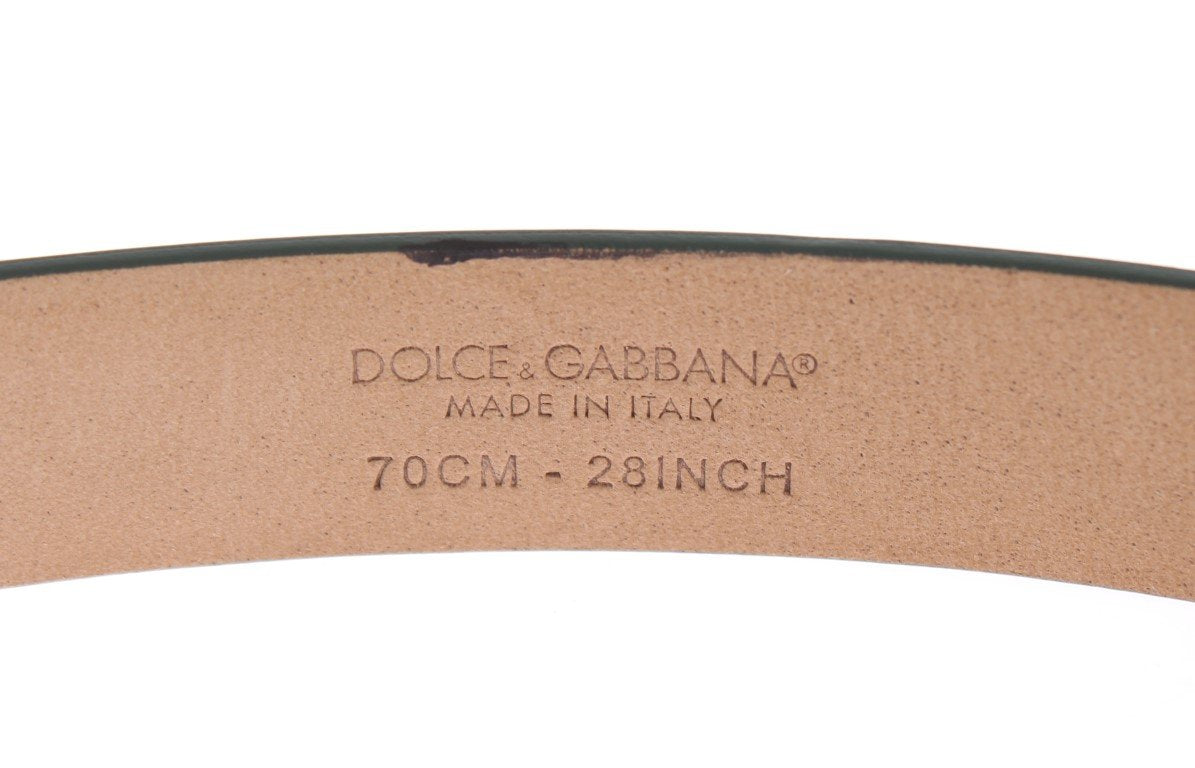 Green Patent Leather Gold Buckle Belt