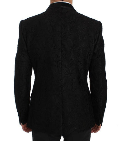 Black Torero Jacquard Slim Blazer Jacket